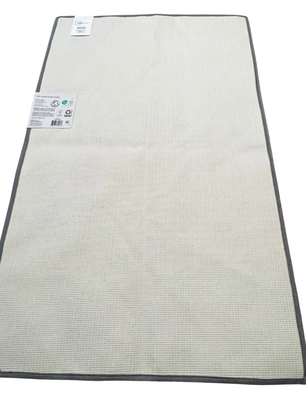 NWTS Mainstay 20” x 34” Soothing Gray Polyester Bath Rug Mat w Latex Backing
